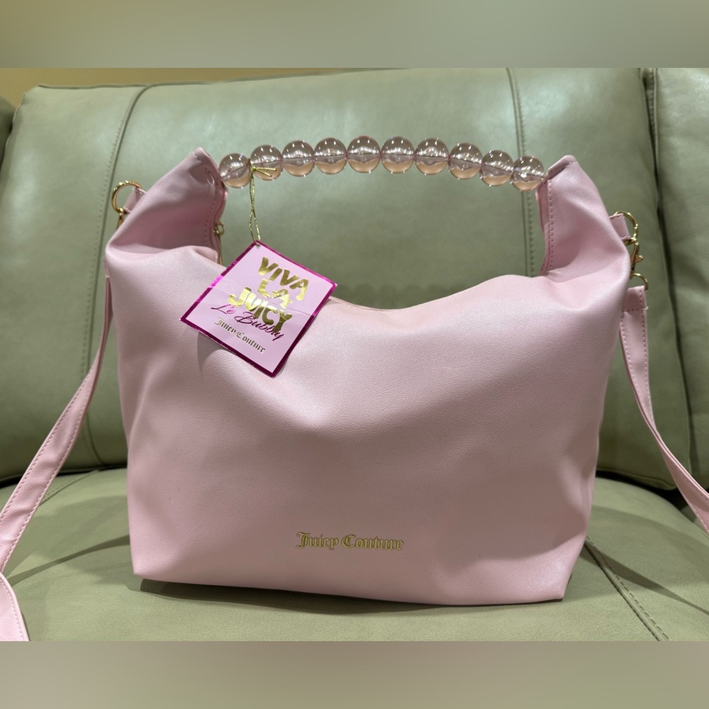 Juicy Couture Pink Beaded-Handle Shoulder Bag